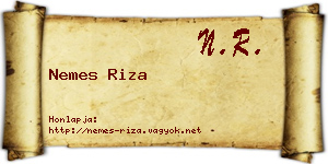 Nemes Riza névjegykártya
